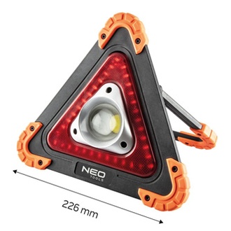 Papírenské zboží - Přenosný trojúhelnikový LED reflektor z plast-nylon, 99-076, 10W, 4xAA, 3 režimy svícení,