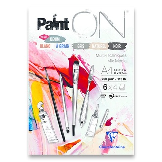 Papírenské zboží - Blok Clairefontaine Paint on Mix Colors A4, 24 listů, 250 g