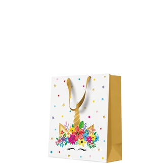 Papírenské zboží - Dárková taška stredne velká - UNICORN PARTY 20x10x25 cm