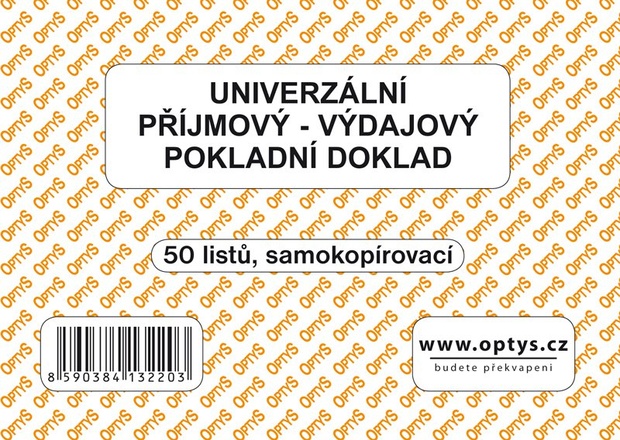 Papírenské zboží - Univerzální pokladní doklad A6, samopropisovací, 50 listů 1322