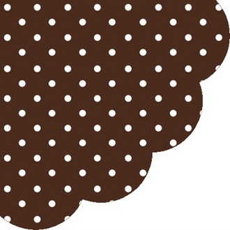 Papírenské zboží - Ubrousky PAW R 32 cm Dots Chocolate