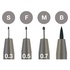Papírenské zboží - Faber-Castell Pitt Artist Pen 4er-Set, verschiedene Spitzen, grau