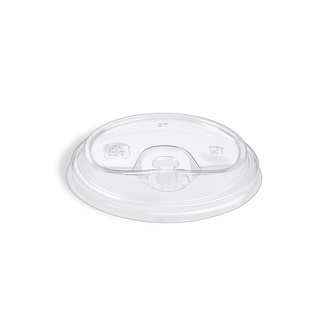 Papírenské zboží - Víčko s otvorem na pití (rPET) bez slámky průhledné pro kelímek průměr 90mm [100 ks]