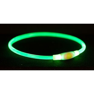 Papírenské zboží - Flash light ring USB, blikací obojek, zelená L-XL: 65 cm/ o 8 mm