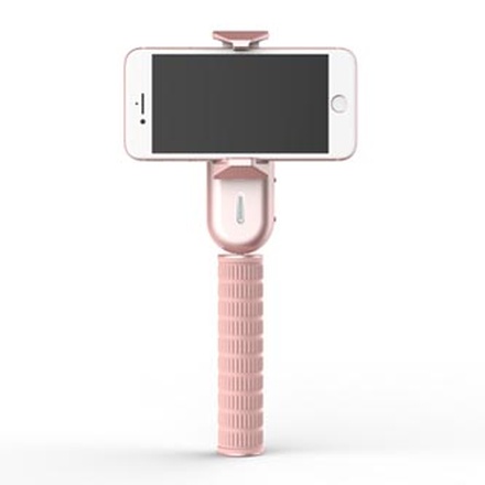 Papírenské zboží - Gimbal, pro smartphony, jednoosý (360&deg;), růžový, 2600mAh, gyroskopický držák, WEWOW