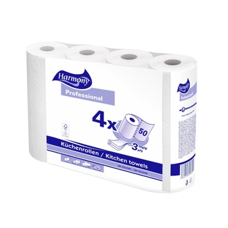 Papírenské zboží - Kuchyňské utěrky tissue 3-vrstvé "Harmony Professional" 50 útržků [4 ks]