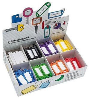 Papírenské zboží - Klíčové závěsy displej, 8 barev, WEDO, 200ks