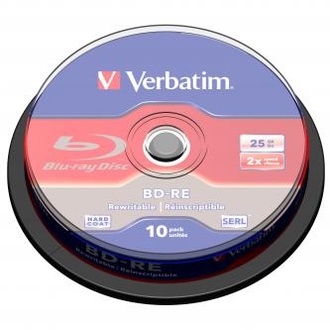 Papírenské zboží - Verbatim BD-RE, Single Layer ScratchGuard Plus, 25GB, cake box, 43694, 2x, 10-pack, pro a