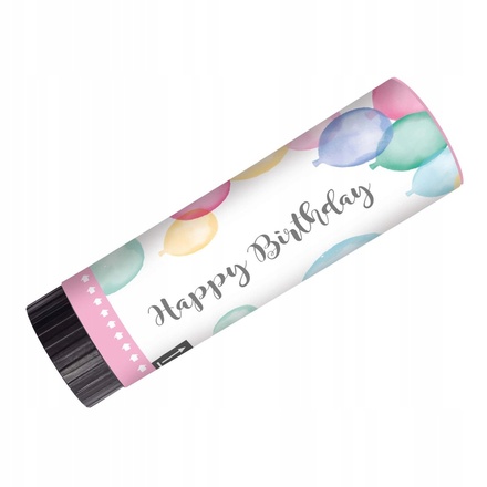 Papírenské zboží - Vystřelovací konfety Happy Birthday 2 ks 15 cm [1 ks]