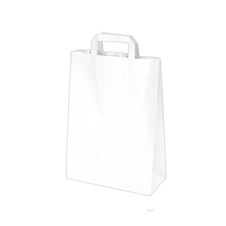 Papírenské zboží - Papírová taška 22+10 x 28 cm bílá [250 ks]
