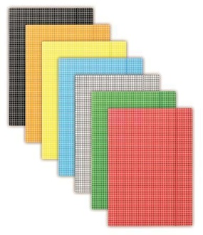 Papírenské zboží - Desky s gumičkou, kostkované, žluté, karton, A4, DONAU