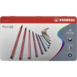 Papírenské zboží - Prémiový vláknový fix - STABILO Pen 68 - 50 ks sada v plechu