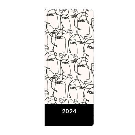 Papírenské zboží - Diář PVC měsíční 2024 Faces