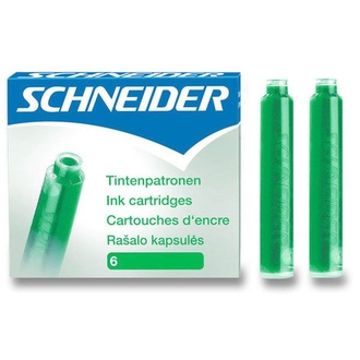 Papírenské zboží - Inkoustové bombičky Schneider, 6 ks zelené