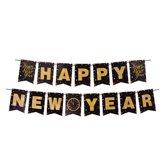 Papírenské zboží - Papírová girlanda sada "HAPPY NEW YEAR" 16 x 20 cm písmena + 5m provázek [1 sada]
