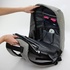 Papírenské zboží - Rucksack für Notebook 15,6&quot;, CHICAGO, grau aus Polyester, es ist nicht leicht auszurauben, Logo