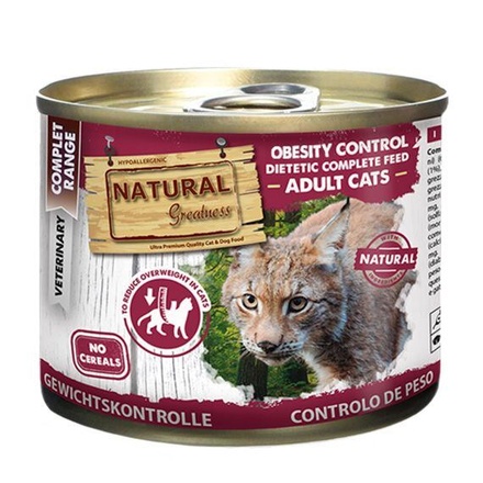 Papírenské zboží - Natural Greatness OBESITY CONTROL veterinární dieta, konzerva pro kočky 200g