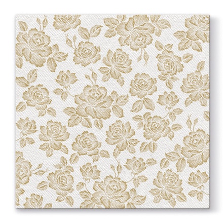 Papírenské zboží - Ubrousky PAW AIRLAID L 40x40cm Subtle Roses Gold[50 ks]