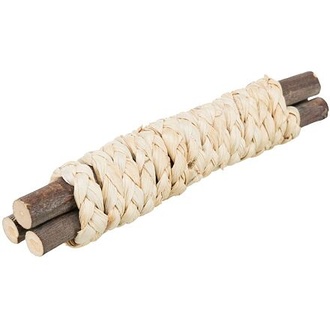 Papírenské zboží - Dřevěné tyčky omotané slaměným copem, 15 x 3 cm 
