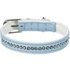 Papírenské zboží - Active Comfort Lederhalsband mit Steinen - hellblau XS-S: 20-24 cm/12 mm