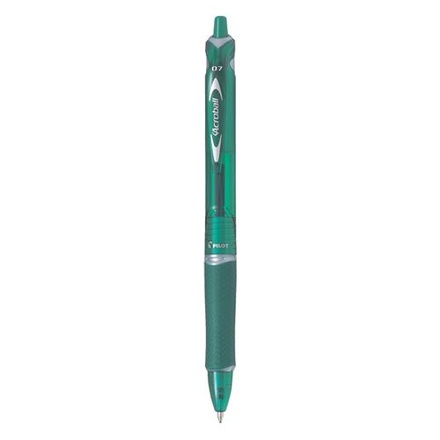 Papírenské zboží - Kuličkové pero "Acroball", stiskací mechanismus, zelená 0,28 mm, PILOT