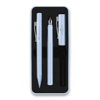 Papírenské zboží - Sada Faber-Castell Grip Edition 2010 plnicí pero a kuličkové pero, světle modr