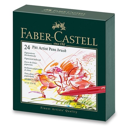 Papírenské zboží - Popisovač Faber-Castell 167147 Pitt Artist Pen Brush studio box, 24 ks