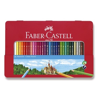 Papírenské zboží - Pastelky Faber-Castell 115886 36 barev, plechová krabička