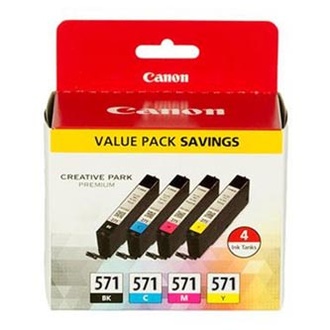 Papírenské zboží - Canon originální ink 0386C005, color, 4x7ml, CLI571, 4ks, Canon Pixma TS5051,53,55, TS605
