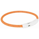 Papírenské zboží - Svítící kroužek USB na krk, oranžový M-L: 45 cm/ o 7 mm