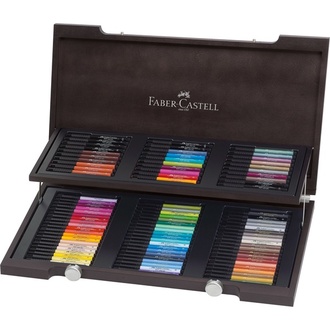 Papírenské zboží - Popisovač Faber-Castell Pitt Artist Pen Brush dřevěná kazeta, 90 ks