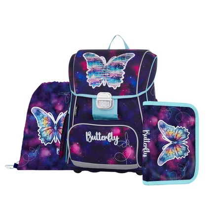 Papírenské zboží - Školní set 3ks PREMIUM Motýl