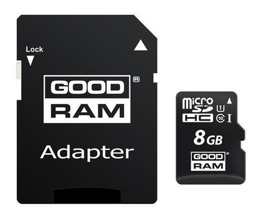 Papírenské zboží - Paměťová karta Micro SDHC, 8GB, Class 10, s adaptérem, GOODRAM