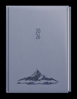 Papírenské zboží - Týdenní diář - Oskar - Vivella s ražbou - A5 - holubí šeď - Hory