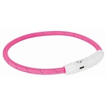 Papírenské zboží - Svítící kroužek USB na krk, růžový M-L: 45 cm/ o 7 mm