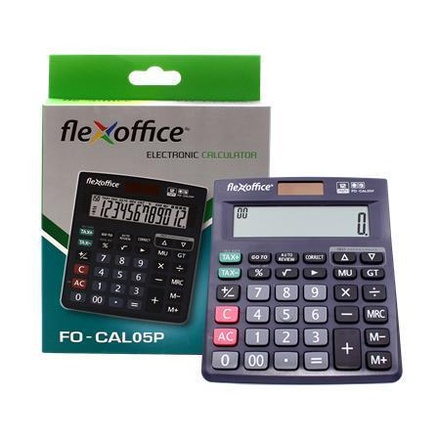 Papírenské zboží - Kalkulačka "FO-CAL05P", stolní, 12mistný displej, FLEXOFICE