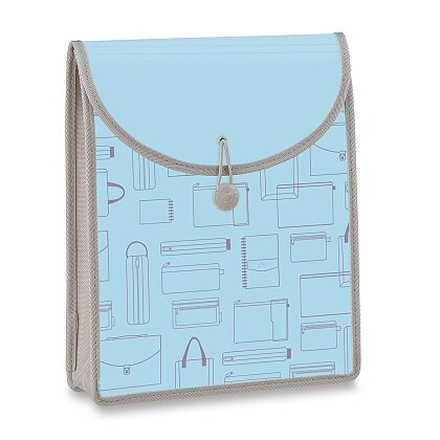 Papírenské zboží - Aktovka Foldermate Vintage, A4, vrchní plnění - modrá