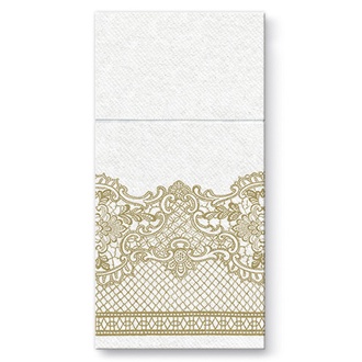 Papírenské zboží - Ubrousky na příbory PAW AIRLAID 40x40cm Royal Lace Gold [25 ks]