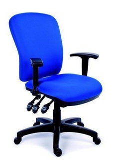 Papírenské zboží - Manažerská židle, textilní, černá základna, MaYAH, "Comfort", modrá