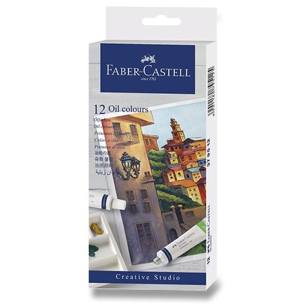 Papírenské zboží - Olejové barvy Faber-Castell 12 barev, tuba 9 ml