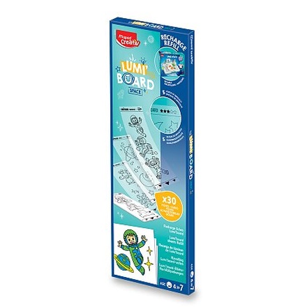 Papírenské zboží - Náhradní náplň do kreativní sady Lumi Board - Vesmír