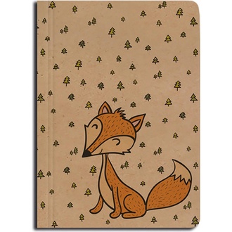 Papírenské zboží - Notes linkovaný - A6 - kraft - Liška