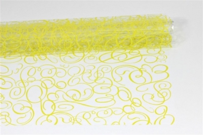 Papírenské zboží - Celofánové archy s potiskem 25my 70x100 cm - dekor žlutá klička [25 ks]
