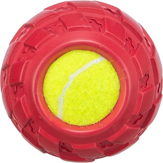 Papírenské zboží - Tenisový míč v pneumatice o 7.5 cm, hračka pro psy, přírodní guma