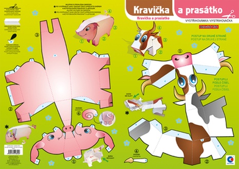 Papírenské zboží - Vystřihovánka - Kravička a prasátko