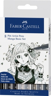 Papírenské zboží - Popisovač Faber-Castell Pitt Artist Pen Manga 8 kusů, Manga Basic