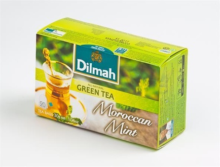 Papírenské zboží - Zelený čaj, 20x1,5g, DILMAH, Moroccan Mint