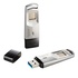 Papírenské zboží - Apacer USB flash disk, USB 3.0 (3.2 Gen 1), 64GB, AH651, silbern, AP64GAH651S-1, USB A