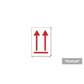 Papírenské zboží - Přepravní etikety "Neklopit" (červené šipky) 90 x 130 mm, 500 ks/rl.