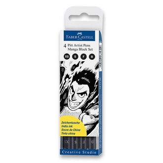 Papírenské zboží - Popisovač Faber-Castell Pitt Artist Pen Manga 4 kusy, černé